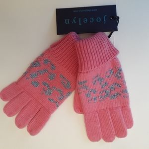 Jocelyn Youth Pink Silver Shimmer Winter Gloves New Tags